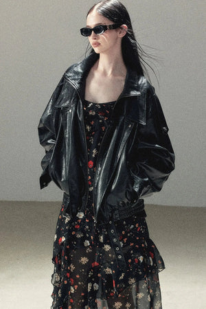 Oil Wax PU Leather Jacket
