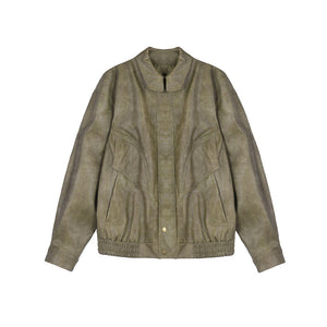 Oil Waxed Leather Jacket & Dress Set-Up