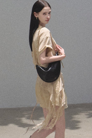 One-Shoulder Apron Layered-Look Dress