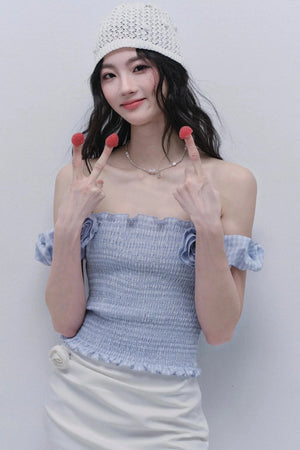 One-Shoulder Bubble Sleeve Top
