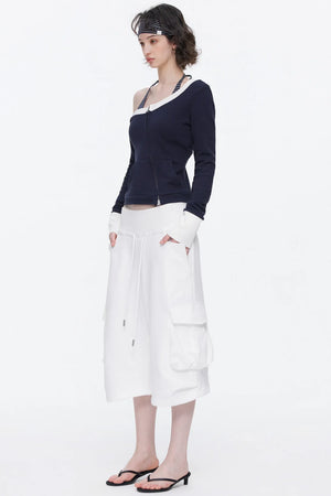 One-Shoulder Color-Blocked Top Set-Up