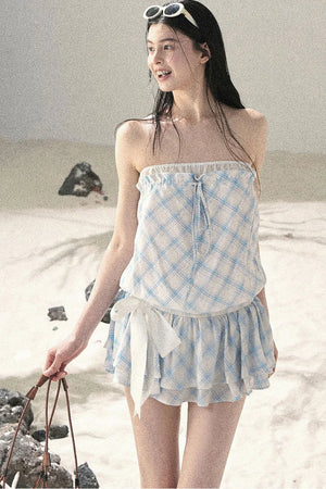 One-Shoulder French Quilted Dress