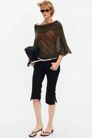One-Shoulder Hollow Knit Sweater