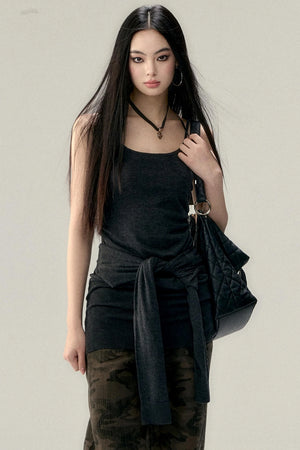 One-Shoulder Knit Vest Top