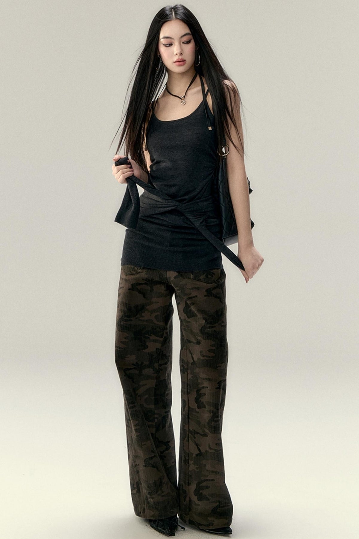 One-Shoulder Knit Vest Top