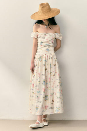 One-Shoulder Pleated Summer Dress