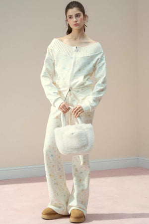 One-Shoulder Sweater With Trousers Set-Up