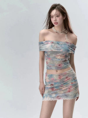 One-Shoulder Top and Skirt Set-Up