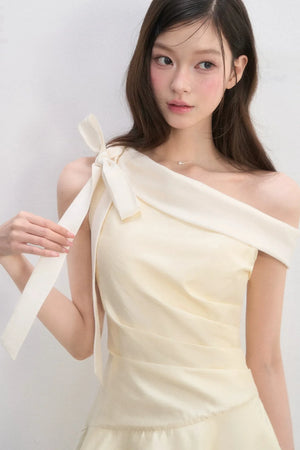 One-Shoulder Waist-Cinching Dress