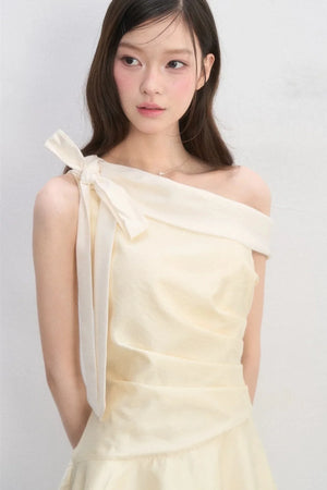 One-Shoulder Waist-Cinching Dress