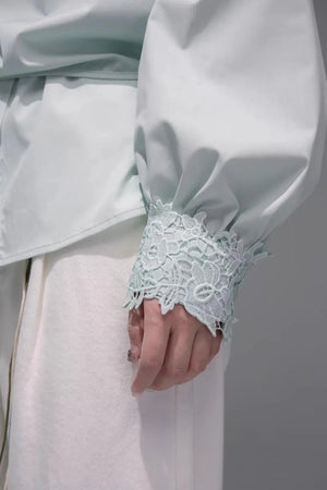 Optical Illusion Drape Collar Shirt
