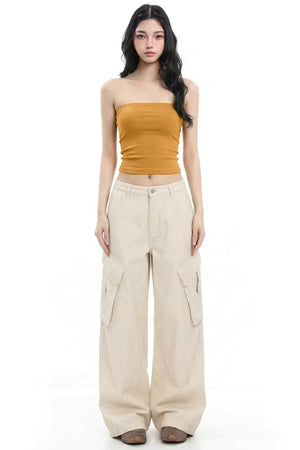 Orange Strapless Tube Top