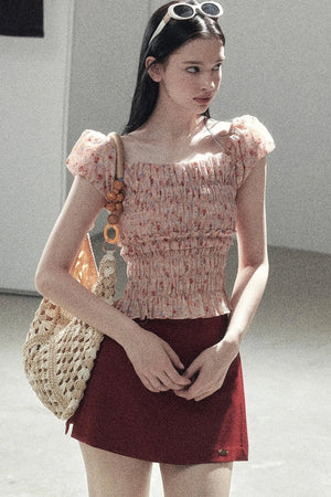 Orange Sunset Floral Blouse