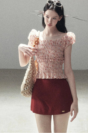 Orange Sunset Floral Blouse
