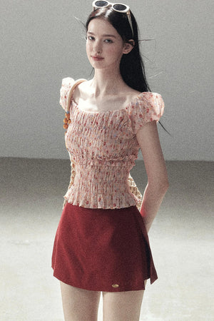 Orange Sunset Floral Blouse