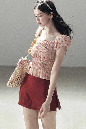 Orange Sunset Floral Blouse