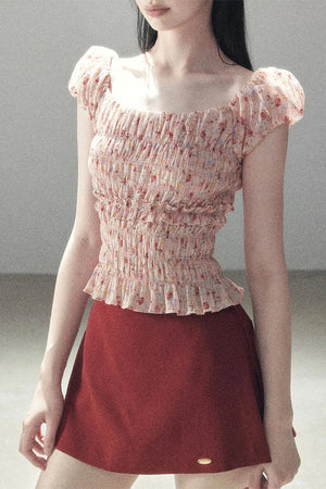 Orange Sunset Floral Blouse