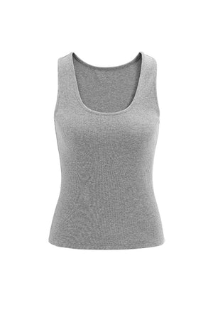 Orange U-Neck Tank Top