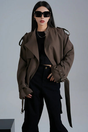 Original Design Cropped Trench Coat