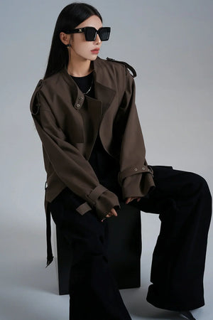 Original Design Cropped Trench Coat