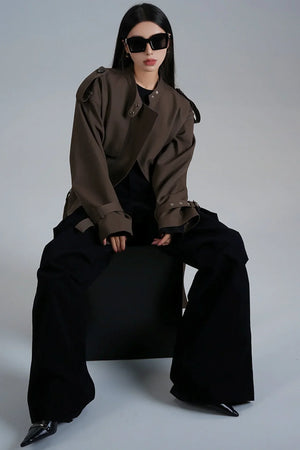 Original Design Cropped Trench Coat