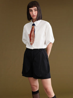 Original Design Fish Embroidery Stitching Neckties
