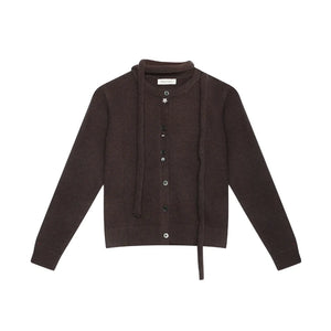 Original Lace-Up Crew Neck Cardigan Set-Up