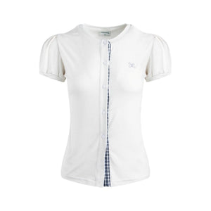 Original Slim Short Sleeve Plaid Panelled Skirt Set-Up