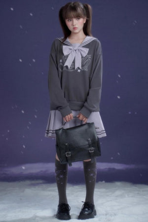 Oxygen Gray-Purple Sailor Dress