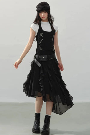 Parisian Shadows Chiffon Skirt
