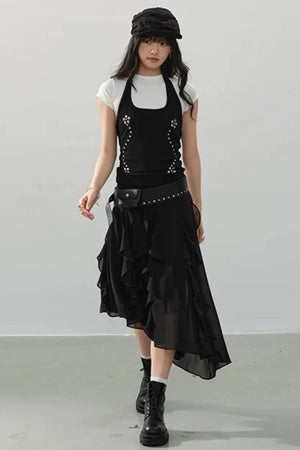 Parisian Shadows Chiffon Skirt