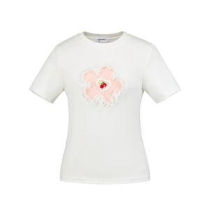 Patch Embroidered Small Flower T-Shirt