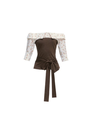 Patchwork Blouse Skirt Set-Up