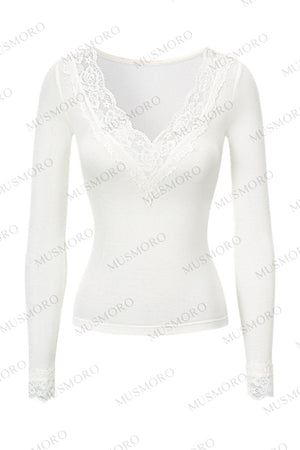 Patchwork Lace Knit Top