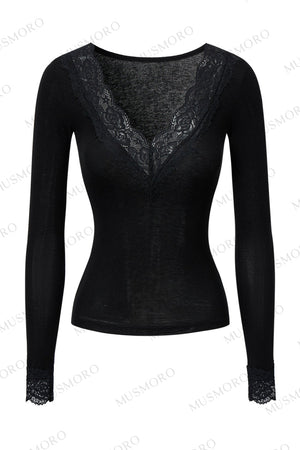 Patchwork Lace Knit Top
