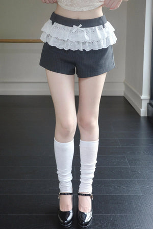 Patchwork Puff Sleeve Top and Shorts Set-Up