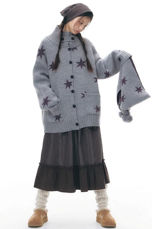 Patchwork Ruffled Umbrella Skirt
