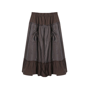 Patchwork Ruffled Umbrella Skirt