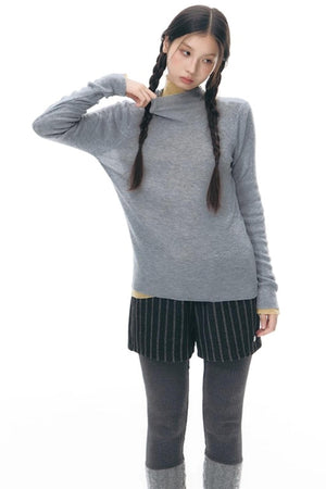 Patchwork Tweed Bootcut Shorts