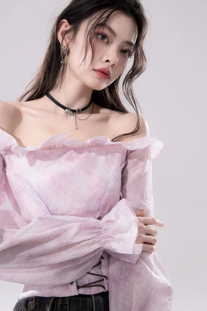 Peach One-Shoulder Top