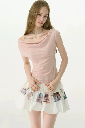 Peach Pink Chain T-Shirt