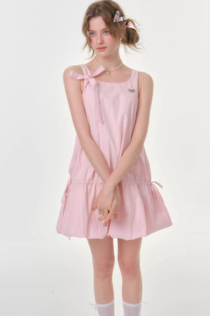 Peach Soda Lace-Up Camisole Dress