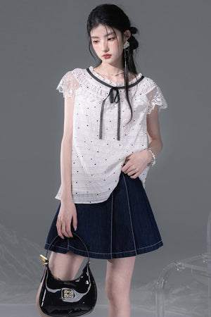 Pearl Polka Dot Chiffon Dress Set-Up