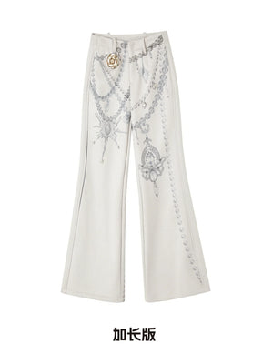 Pearl Print Fleece-Lined Pants