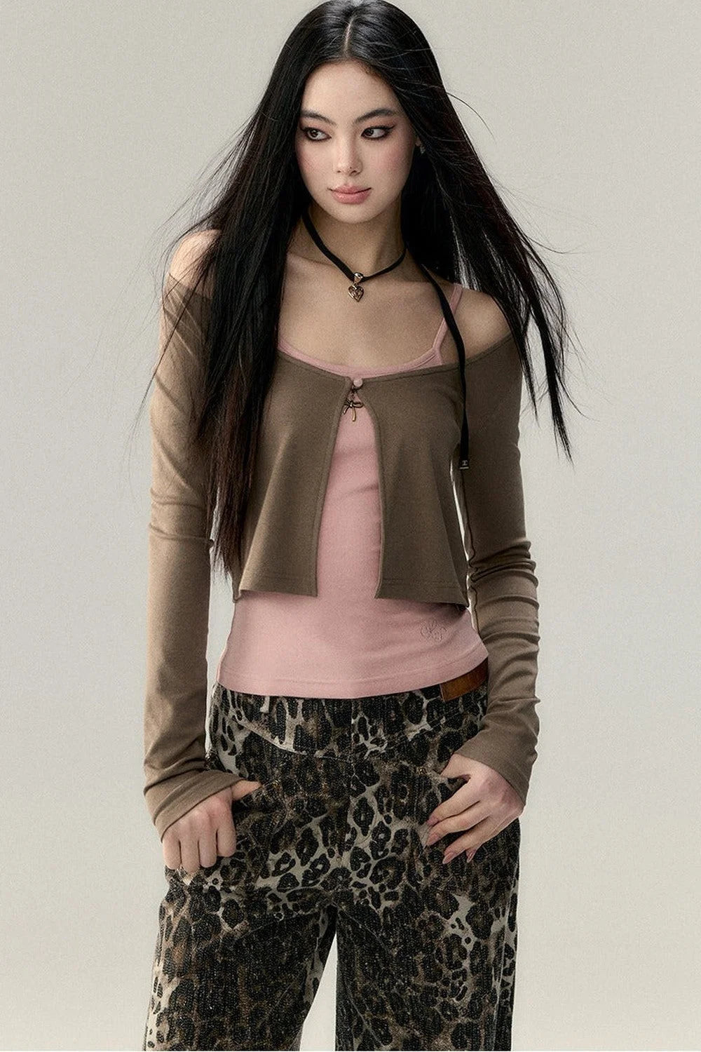 Pendant Blouse Vest Set