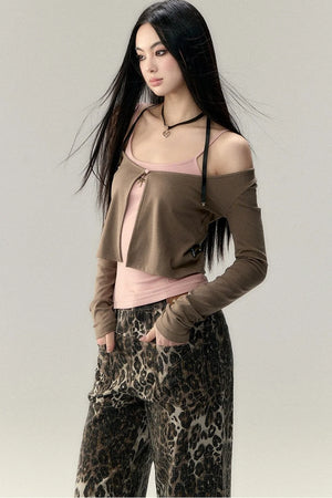 Pendant Blouse Vest Set