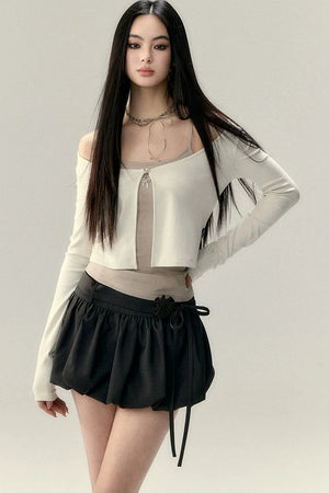 Pendant Blouse Vest Set