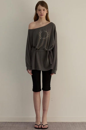 Personalized Slouchy Tie Sweatshirt