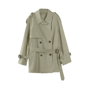 Petite Lace-up Trench Coat