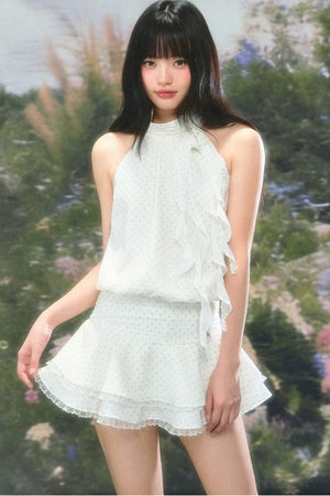 Petite Polka Dot Halter Dress Set-Up